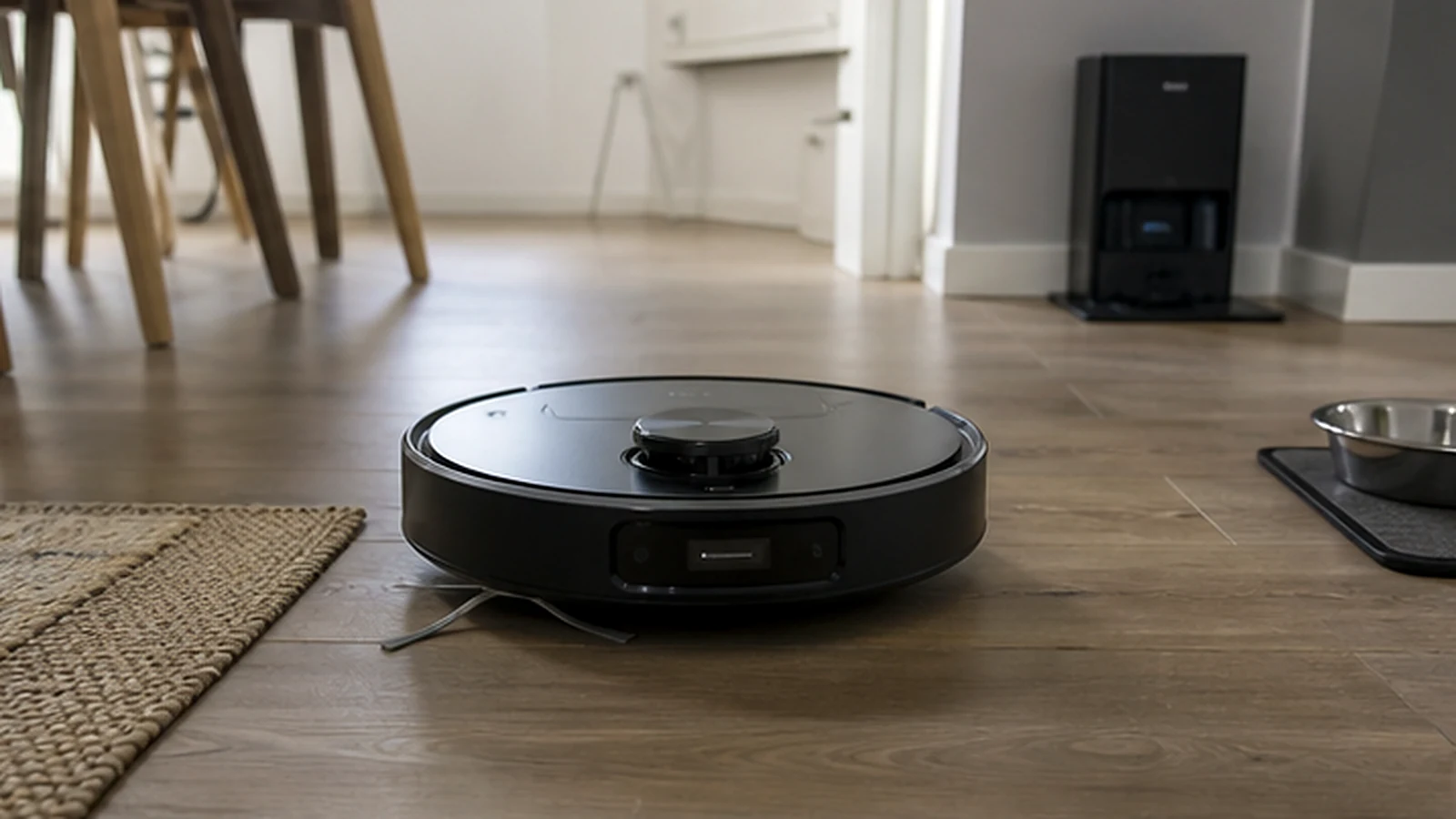 Bazna stanica robotskog usisavača uz filtre, četke, vrećicu i krpu